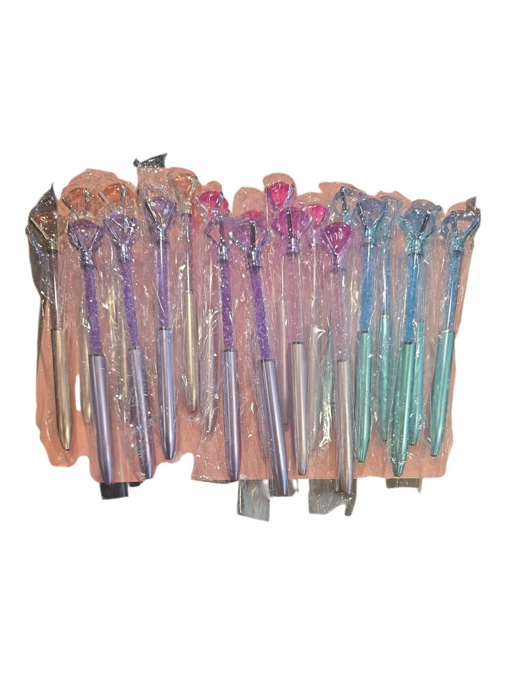 Assorted Iridescent Diamond Top Ballpoint Pens - Pack of 12-PICK 2